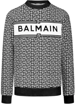 Balmain SS21 Printed Crewneck Pullover Sweatshirt Black () VH0JQ040-B089-GAB Buy Balmain SS21 Printed Crewneck Pullover Sweatshirt Black () VH0JQ040-B089-GAB