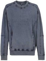 Balmain SS21 Solid Color Letter Long Sleeve Sweatshirt Blue VH0JS010-B003-6UB Balmain SS21 Solid Color Letter Long Sleeve Sweatshirt Blue VH0JS010-B003-6UB