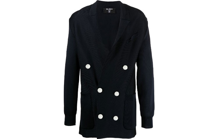 Order 巴尔曼 SS21 纯色双排扣针织西装外套 VH0TH055K005-6UB