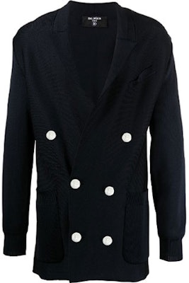 巴尔曼 SS21 纯色双排扣针织西装外套 VH0TH055K005-6UB Order 巴尔曼 SS21 纯色双排扣针织西装外套 VH0TH055K005-6UB