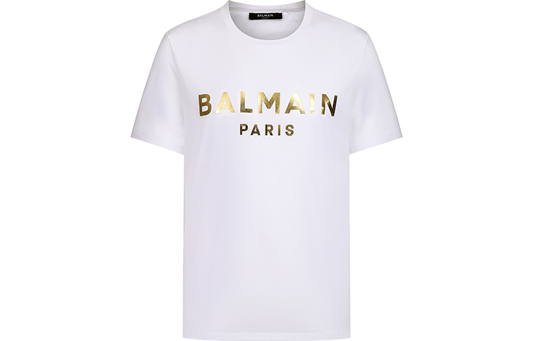 Order 巴尔曼SS21白色棉质短袖T恤 VH1EF000-B065-0FA