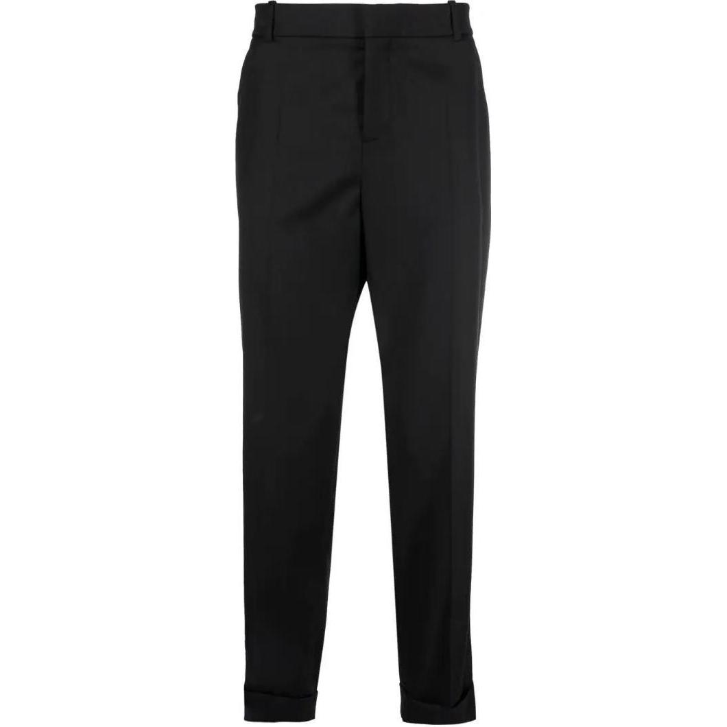 BALMAIN SS22  Black Ankle-Length Tailored Casual Pants. XH0PM031WB120PA