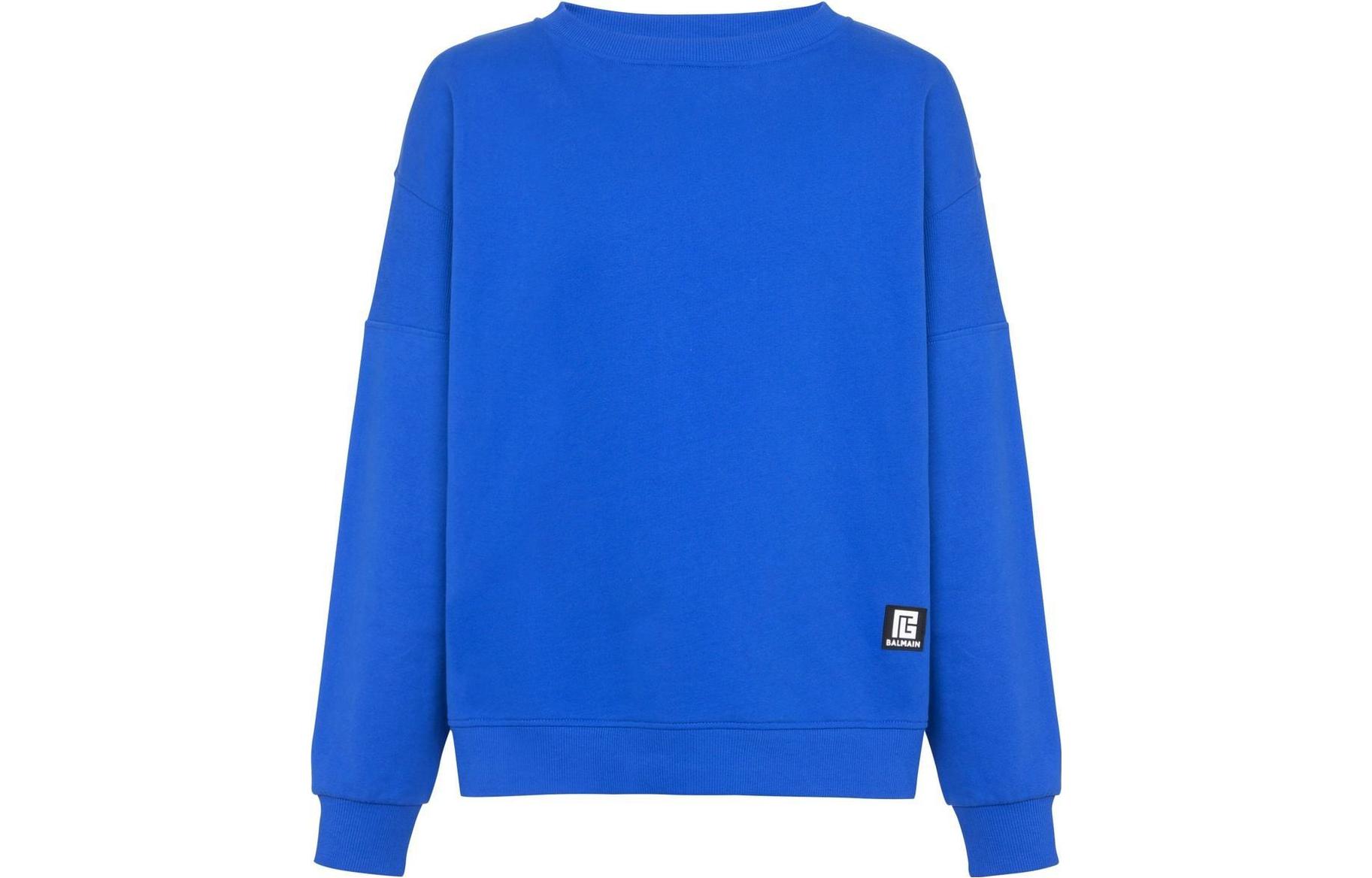 Order BALMAIN SS22 Sweater Crewneck Katun Biru. YH1JS047BB16SDZ