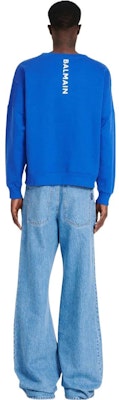 BALMAIN SS22 Sweater Crewneck Katun Biru. YH1JS047BB16SDZ Shop BALMAIN SS22 Sweater Crewneck Katun Biru. YH1JS047BB16SDZ