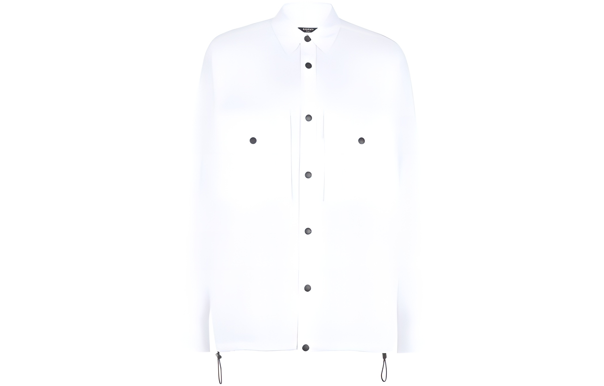 BALMAIN SS22  Long-Sleeve Shirt with Elastic Hem White. YH1HD000CC39GAB