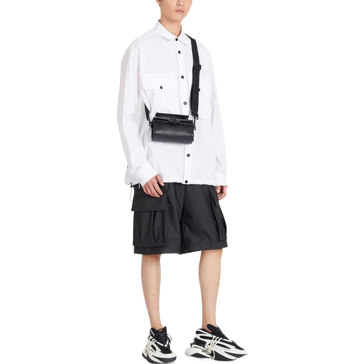 Lookbook BALMAIN SS22  Long-Sleeve Shirt with Elastic Hem White. YH1HD000CC39GAB