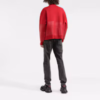 Shop BALMAIN SS22 灰色羅紋錐形牛仔褲 XH1MH006DB67-0PC