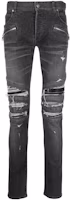 Order BALMAIN SS22 修身合身破洞黑色牛仔褲 XH1MG010-DB75-0PC