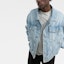 Purchase 발망 SS22 워싱 데님 싱글 브레스티드 재킷 블루. XH1TC145DB53-6FC
