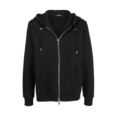 Balmain SS22 Back Logo Print Hoodie Jacket Men’s Black XH1JR010BB23-EAB
