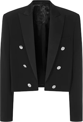 Balmain SS22 Black Double-Breasted Long Sleeve Jacket XH1SC081MB010PA Buy Balmain SS22 Black Double-Breasted Long Sleeve Jacket XH1SC081MB010PA