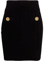 Order BALMAIN SS22 黑色迷你裙配裝飾性鈕扣 XF1LB015KB07-0PA