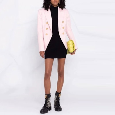 BALMAIN SS22 黑色迷你裙配裝飾性鈕扣 XF1LB015KB07-0PA Shop BALMAIN SS22 黑色迷你裙配裝飾性鈕扣 XF1LB015KB07-0PA