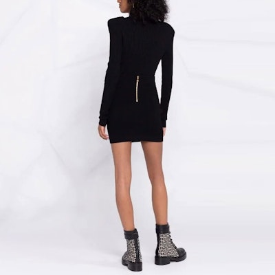 BALMAIN SS22 黑色迷你裙配裝飾性鈕扣 XF1LB015KB07-0PA Purchase BALMAIN SS22 黑色迷你裙配裝飾性鈕扣 XF1LB015KB07-0PA