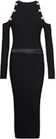 BALMAIN SS22 Black Off-Shoulder Knit Long Sleeve Dress. YF1RL035KB39-0PA BALMAIN SS22 Black Off-Shoulder Knit Long Sleeve Dress. YF1RL035KB39-0PA