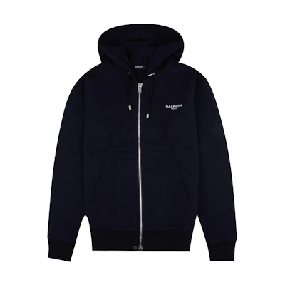 Balmain SS22 Black Solid Color Long-Sleeve Hoodie Jacket XH0JX000BB04EAB