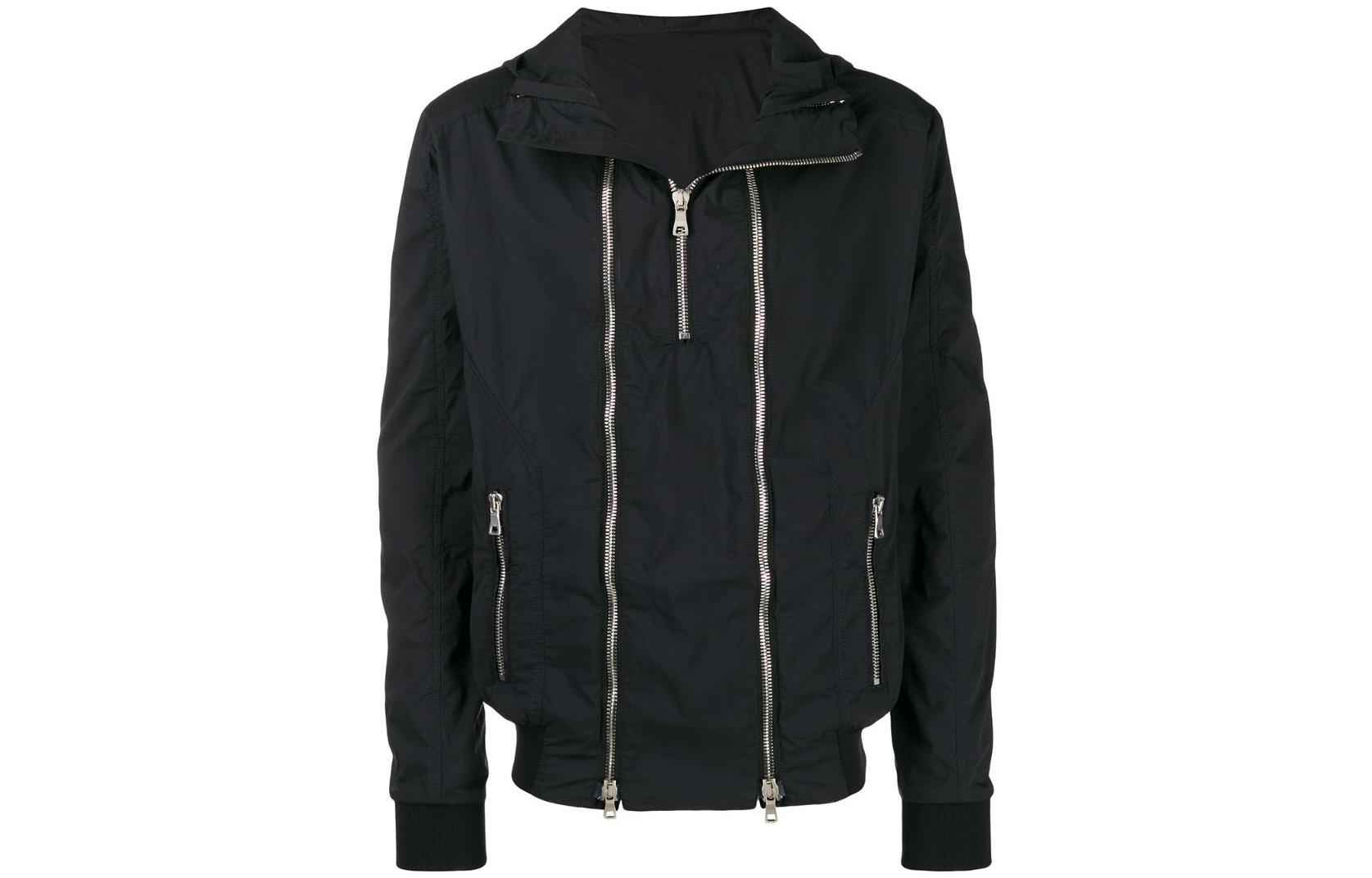 Balmain SS22 Black Zipped Inlay Hoodie Long Sleeve Jacket RH18216C0066UB