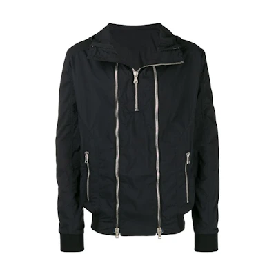 Balmain SS22 Black Zipped Inlay Hoodie Long Sleeve Jacket RH18216C0066UB