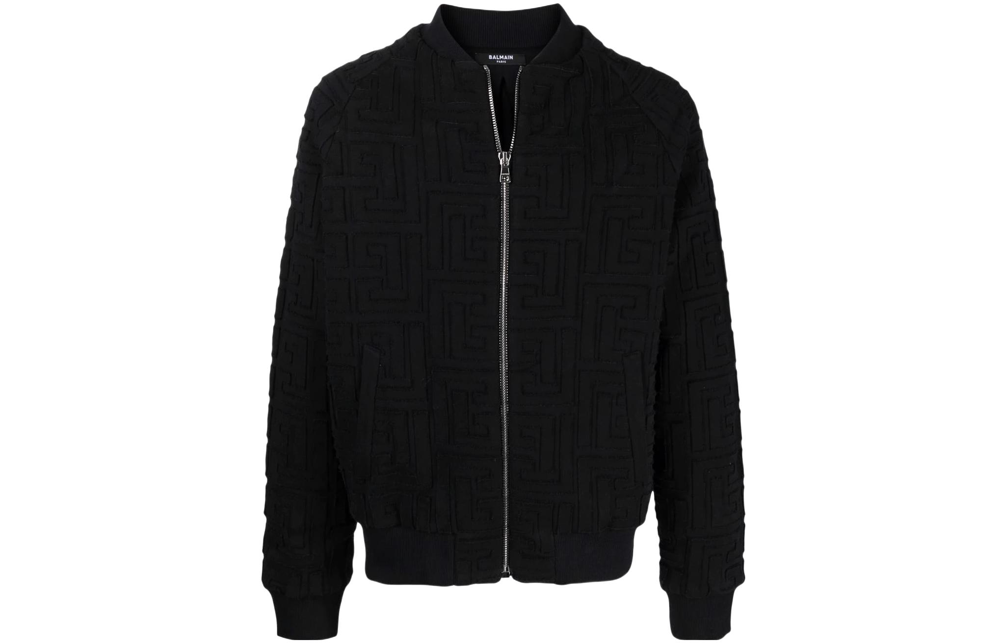 Balmain SS22 Classic Logo Bomber Jacket Black XH1TF109-BB08-EAP