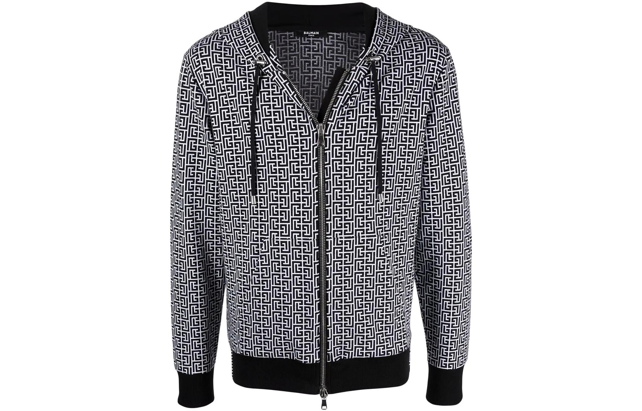 Balmain SS22 Classic Logo Print Jacket Sweatshirt Black XH0JX000JC97-GAB