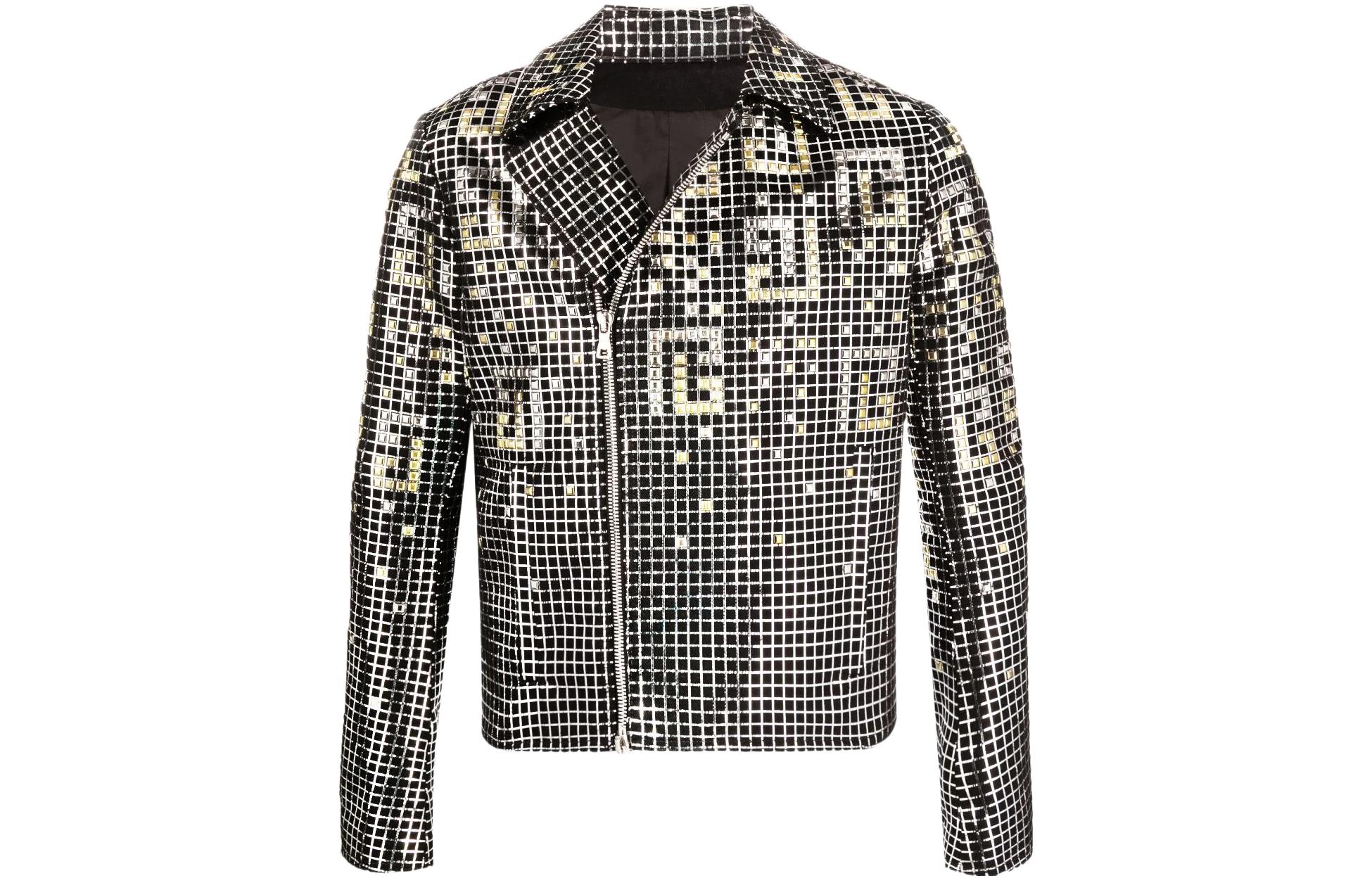 Balmain SS22 Classic Pattern Zip Jacket Multi-Color XH1TD175PB11EBN