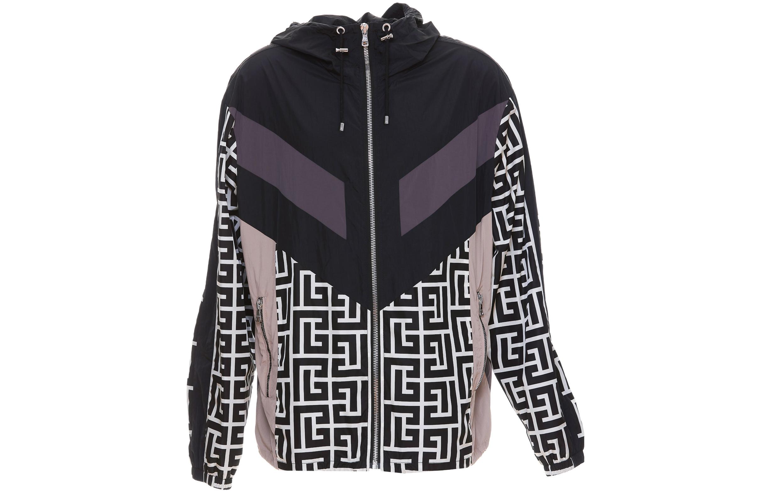 Balmain SS22 Contrast Panel Hooded Jacket Men’s Black TI036XB33-GFE