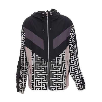 Balmain SS22 Contrast Panel Hooded Jacket Men’s Black TI036XB33-GFE