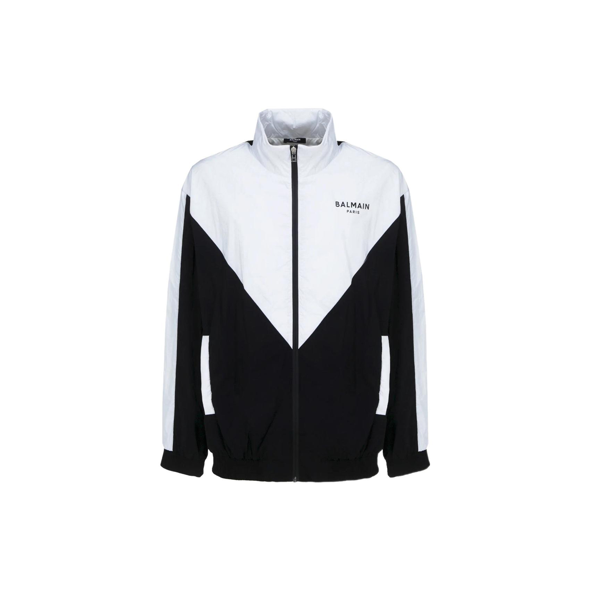 Balmain SS22 Contrast Stand Collar Jacket Black XH0TG059XB06-EAB