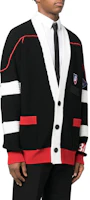 Purchase BALMAIN SS22 對比V領標誌拼布針織毛衣 黑色 YH1KL035KC07EBE
