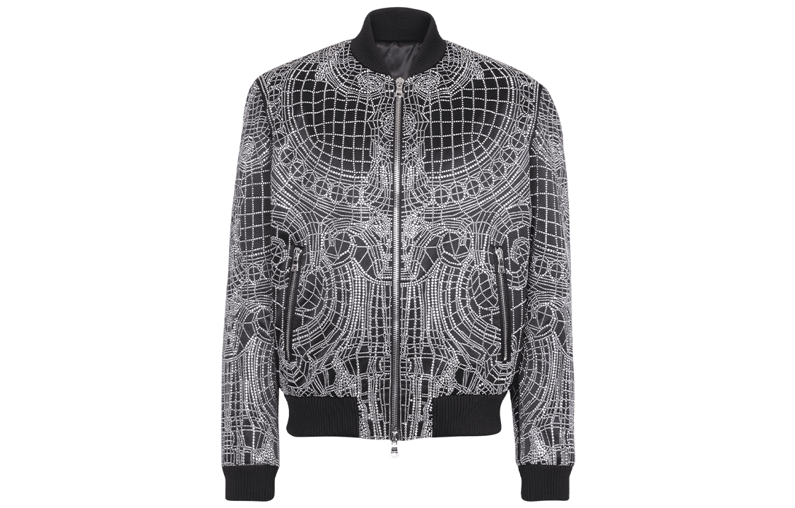 Balmain SS22 Embroidered Zip-Up Jacket Black Long Sleeve YH1TF000PB22EAC