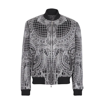 Balmain SS22 Embroidered Zip-Up Jacket Black Long Sleeve YH1TF000PB22EAC