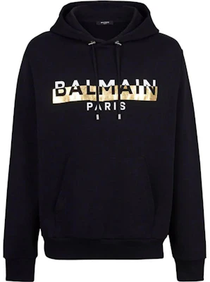 Balmain SS22 Hoodie Logo Foil Tape Hitam XH0JR002BB59EDC Buy Balmain SS22 Hoodie Logo Foil Tape Hitam XH0JR002BB59EDC