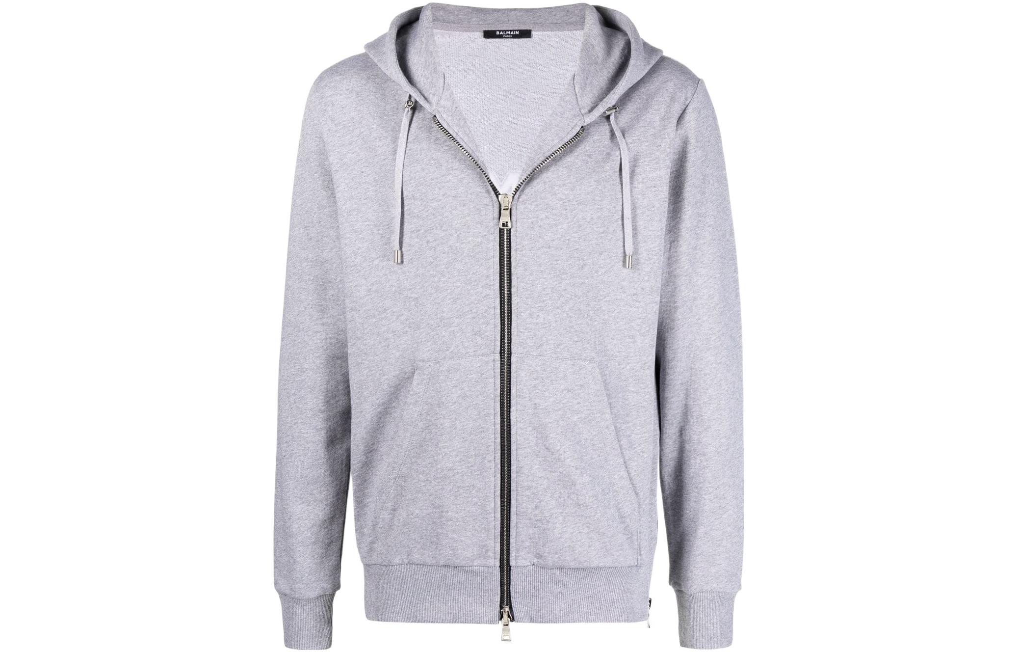 Balmain SS22 Hoodie with Embossed Back Logo XH1JR010BB209UB