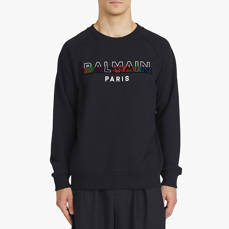 Sizing 巴尔曼 SS22 标志性圆领套头卫衣 黑色 XH1JS004BB26EAH