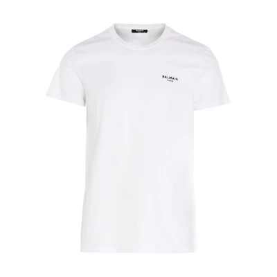 BALMAIN SS22 Logo Crewneck Short Sleeve Tee White XH0EF000BB04-GAB