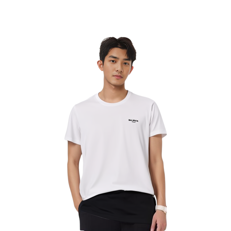 Purchase BALMAIN SS22 標誌短袖圓領T恤 白色 XH0EF000BB04-GAB