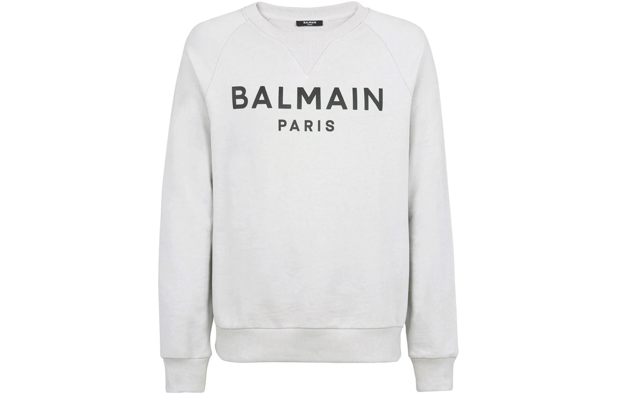 Balmain SS22 Logo Print Crewneck Sweatshirt Grey XH0JQ005BB23YDV