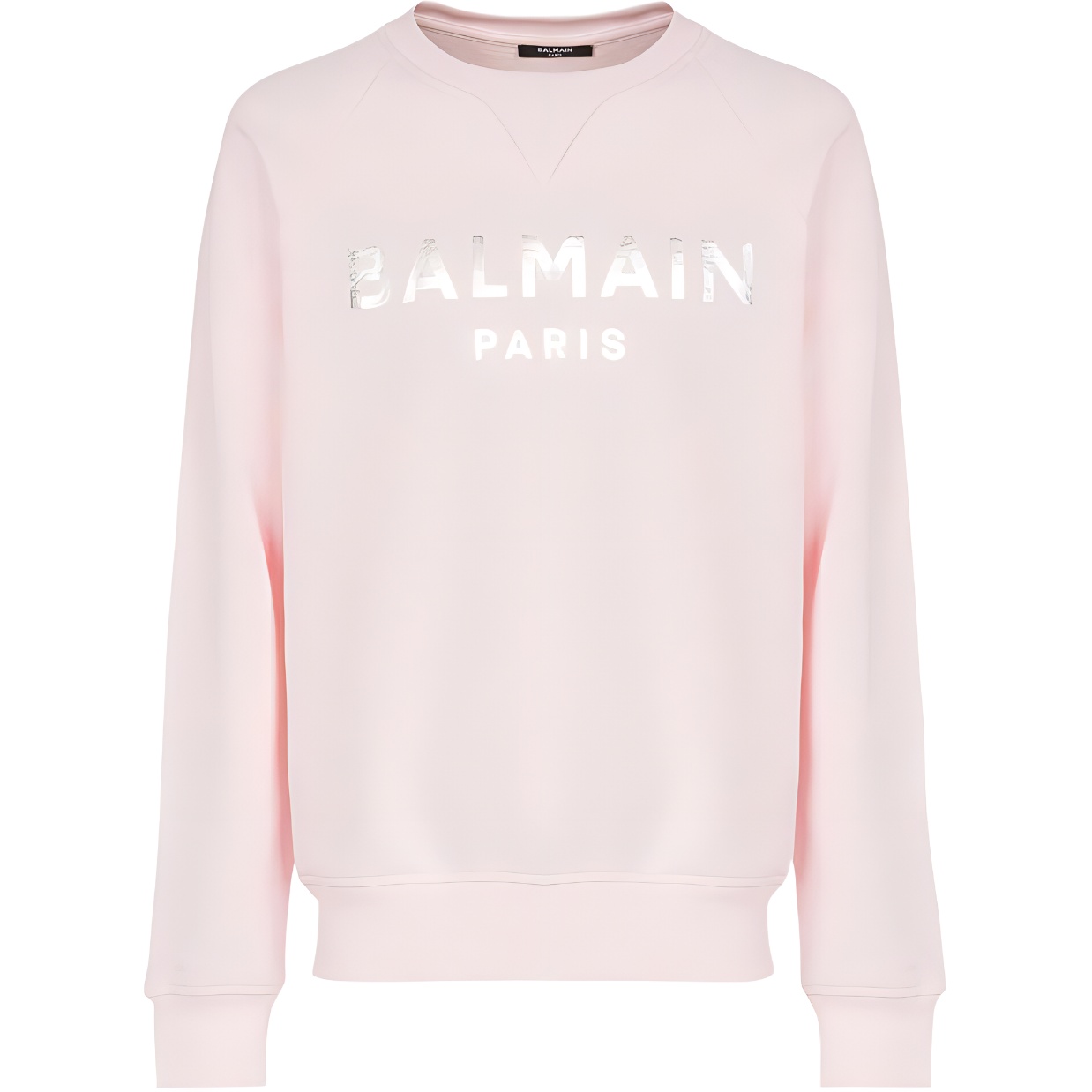 Balmain SS22 Logo Print Crewneck Sweatshirt Light Pink WH1JQ005B122OC