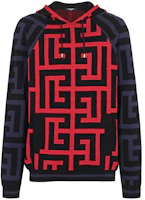 Balmain SS22 Logo Print Drawstring Hoodie Blue/Red () YH1JR071KC42EGD Balmain SS22 Logo Print Drawstring Hoodie Blue/Red () YH1JR071KC42EGD