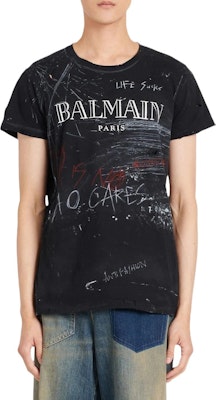 バルマン SS22 ロゴプリント グラフィック Tシャツ ブラック シャツ YU1EG030GB87EBE Purchase バルマン SS22 ロゴプリント グラフィック Tシャツ ブラック シャツ YU1EG030GB87EBE