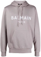 Balmain SS22 Logo Print Pullover Hoodie Men’s Light Gray YH0JR002BB65YEM Balmain SS22 Logo Print Pullover Hoodie Men’s Light Gray YH0JR002BB65YEM