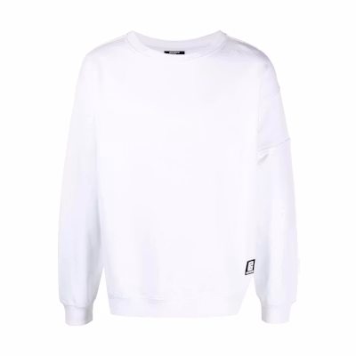 Balmain SS22 Oversized Logo Print Cotton Crewneck Sweatshirt Unisex White YH1JS047BB16