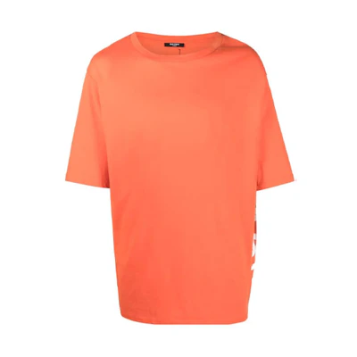 BALMAIN SS22 Oversized Logo Print T-Shirt Orange Men’s Tee. XH1EH015BB15-KBA
