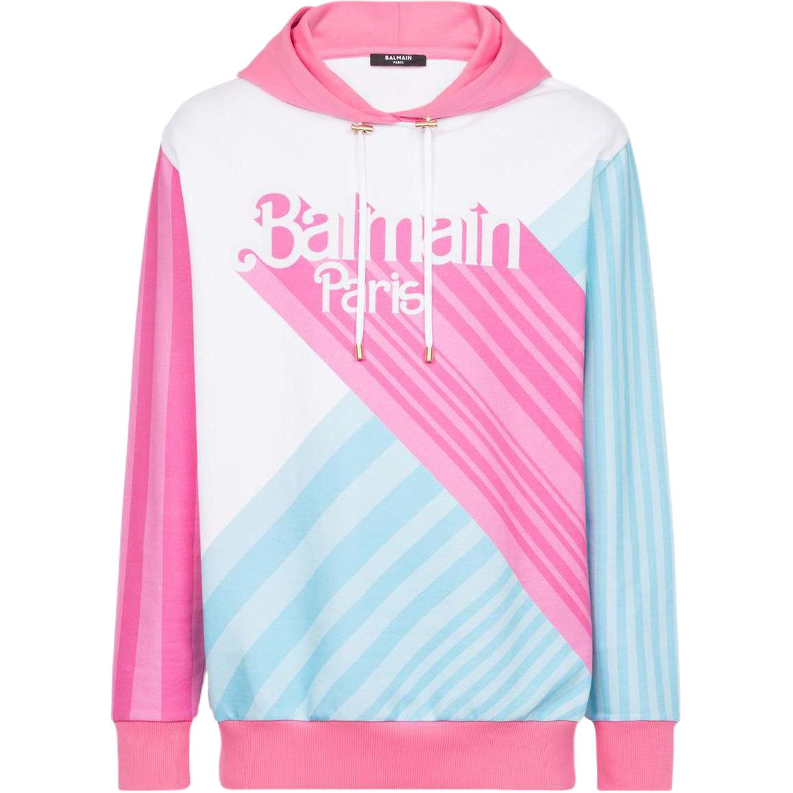 Balmain SS22 Pink Logo Print Slim Fit Sweatshirt Men XH2JT046GB17-AAA