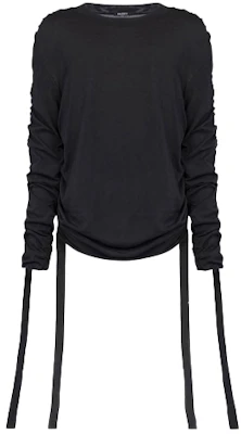 Balmain SS22 Side-Drape Crewneck Pullover Sweatshirt Black XH0AR056KB680PA Buy Balmain SS22 Side-Drape Crewneck Pullover Sweatshirt Black XH0AR056KB680PA