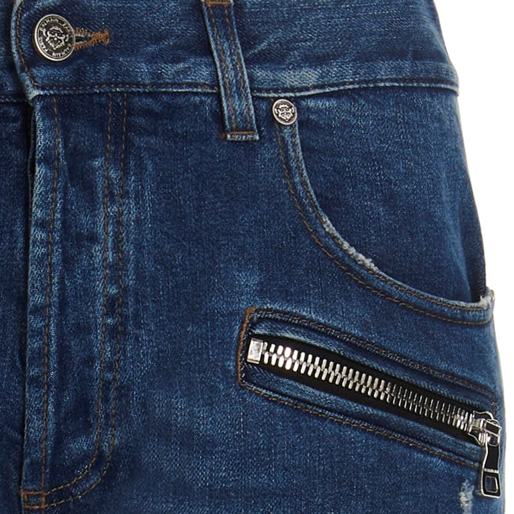 Sizing 발망 SS22 슬림핏 솔리드 컬러 청바지 블루 XH1MG005-DB68-6FF