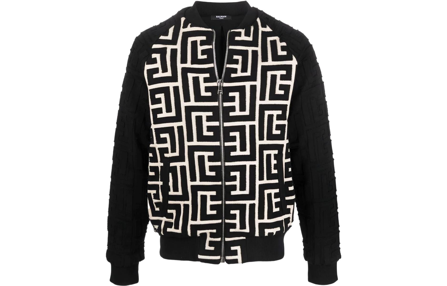 Balmain SS22 Striped Bomber Jacket Men’s Black XH1TF109BB08-GFE