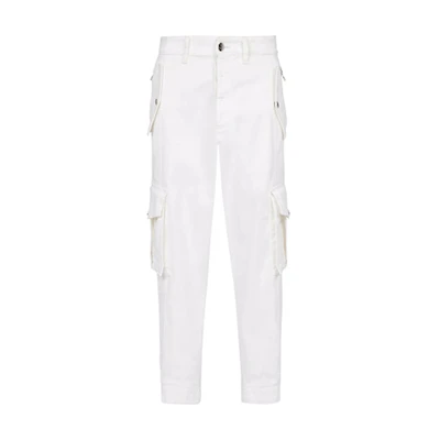 BALMAIN SS22 Tapered Cargo Denim Pants White Men. XH0MH105DC10-0FA
