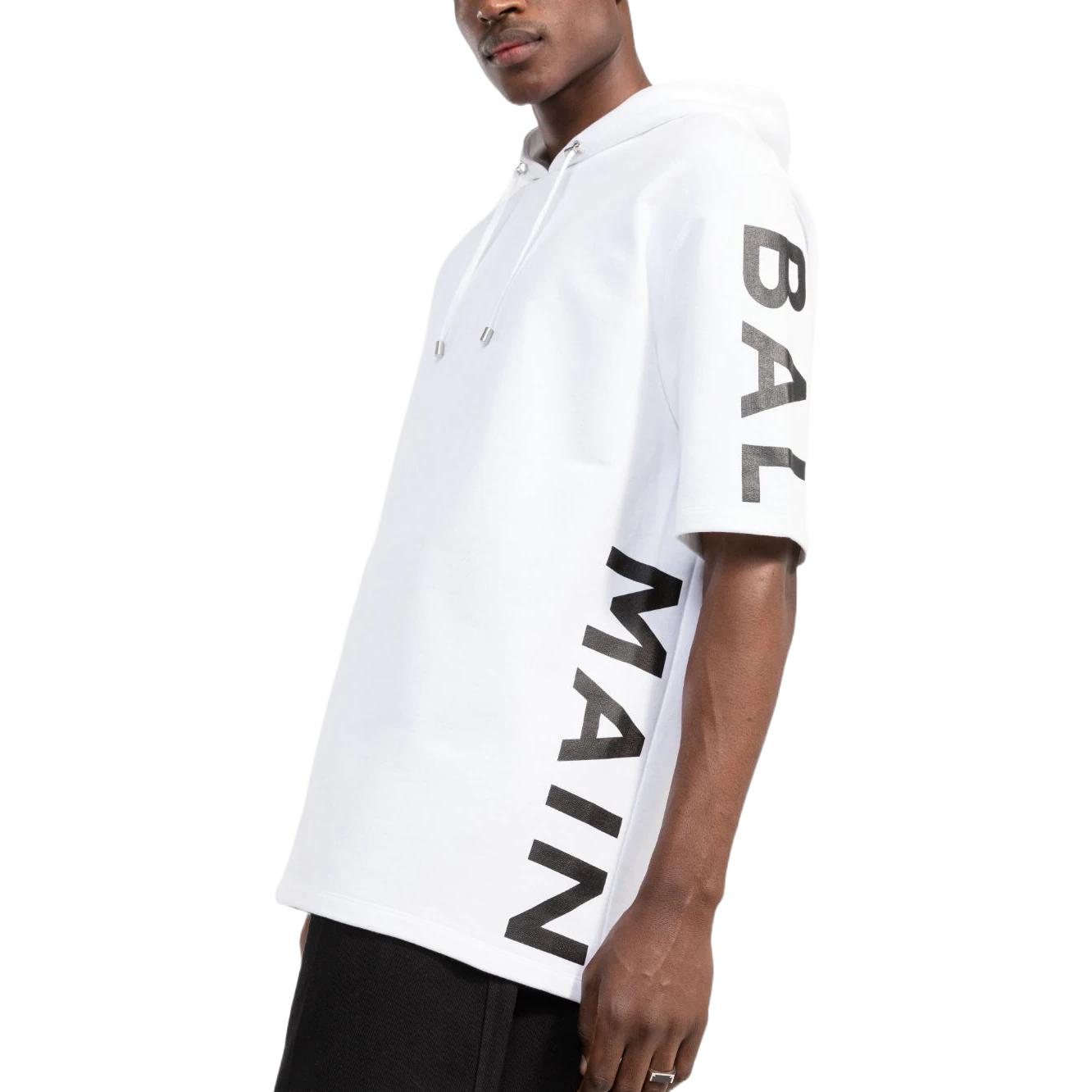 Purchase 巴尔曼 SS22 白色卫衣搭配纯色标志印花 YH1JL000BB15GAB