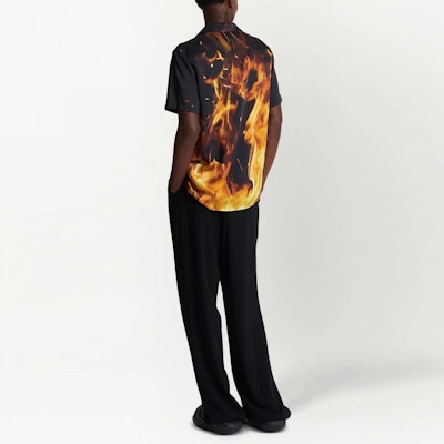 BALMAIN SS23 Black Contrast Pattern Button-Up Short Sleeve Shirt. AH0HN013XF57-EHI Shop BALMAIN SS23 Black Contrast Pattern Button-Up Short Sleeve Shirt. AH0HN013XF57-EHI